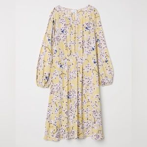 ANNA GLOVER x H&M Yellow Textured Floral Dress sz 6